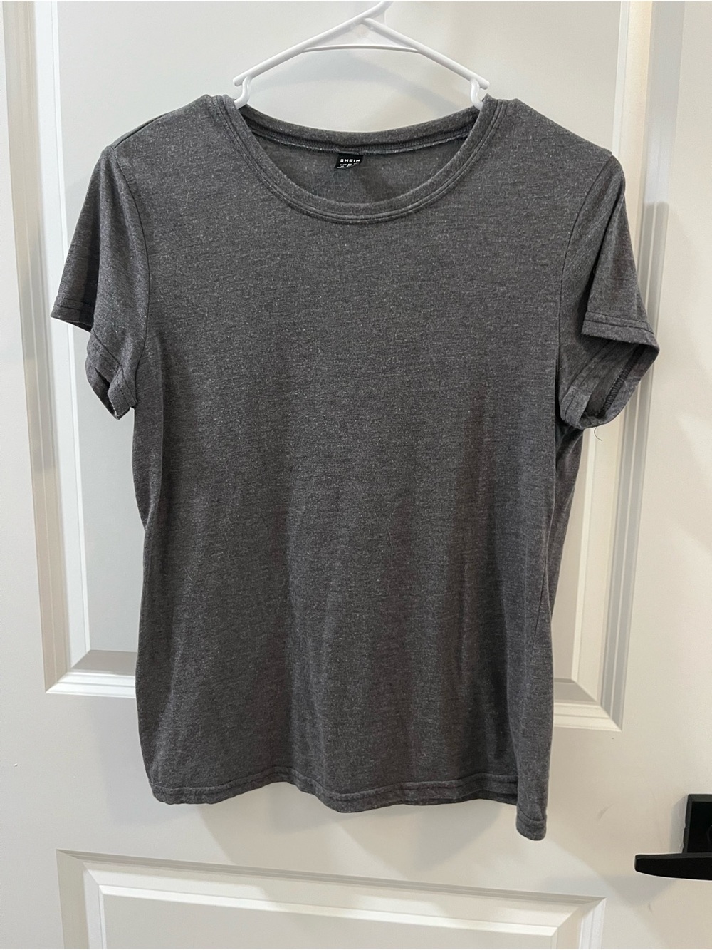 SHEIN Charcoal Crewneck Short Sleeve Tee